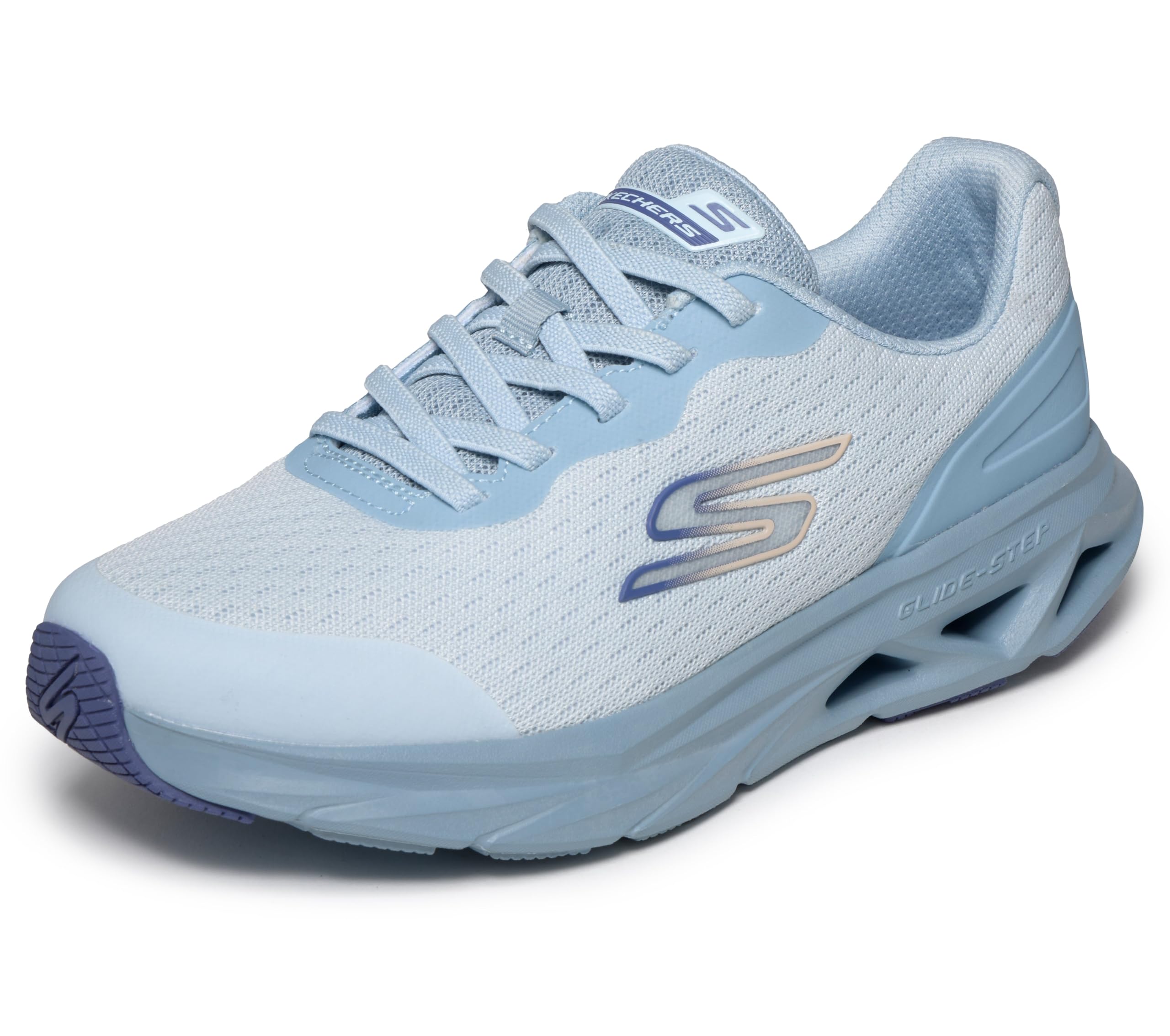 Skechers Glide-step Vortex Avalin Mesh Bungee Lace Trainer, Blue, Size 4, Women