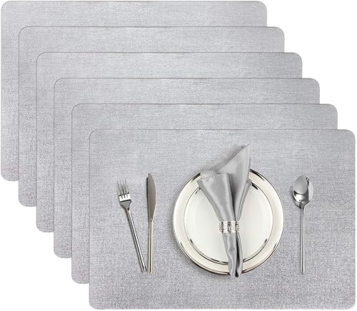 AIRCOWRIE manteles individuales para mesa de comedor, manteles individuales resistentes al calor, anti-deslizamiento, de vinilo, lavables, para