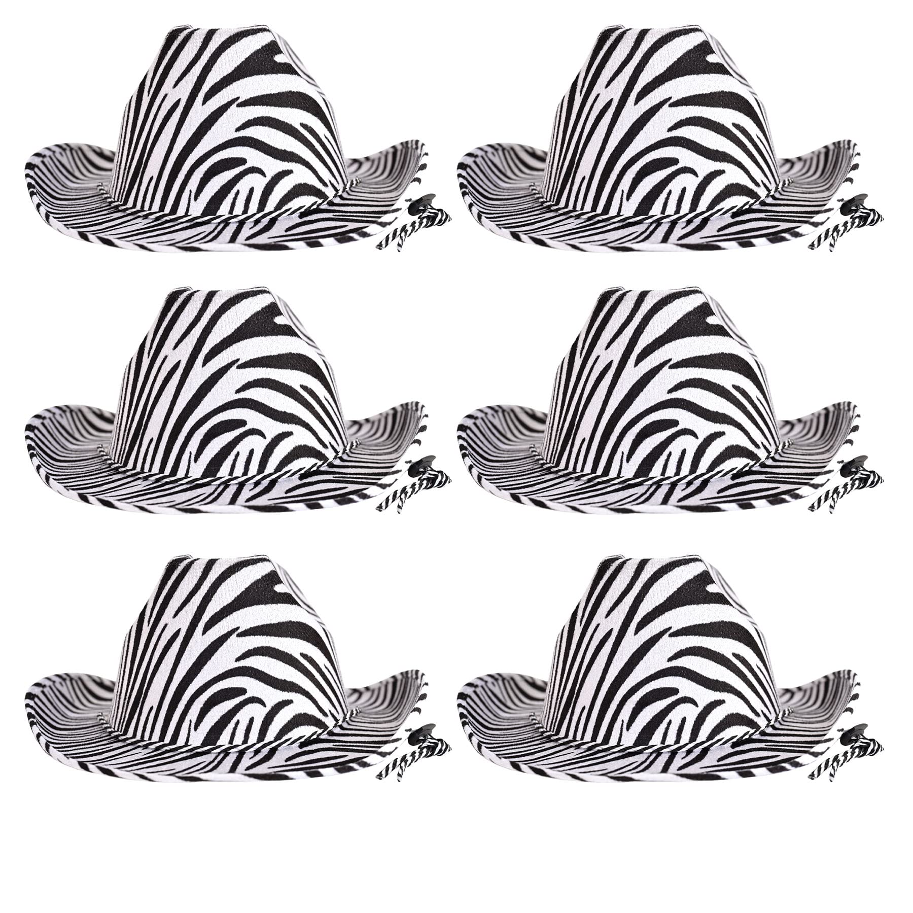 Amazon.com: Beistle Zebra Print Cowboy Hats - 6 Pack Black 