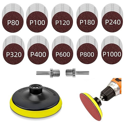 5 inch Sanding Discs Hook and Loop with 100PCS 5 inch Sanding Discs