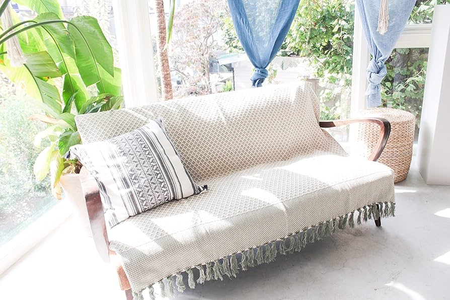 マルチカバー Amazon｜マルチカバー ソファー チェック柄 ブルー 北欧風