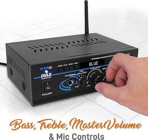 Miniatura 3 de Pyle Home Mini - Amplificador de potencia estéreo (2 x 40 W) PTA2 mini amperio
