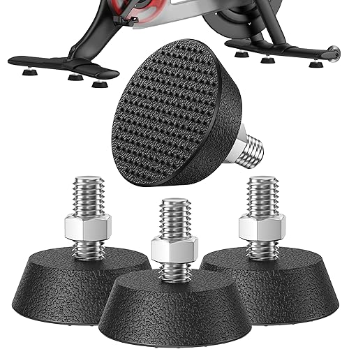 Exercise Bike Support Foot Pads Compatible with Peloton OG Bike & Bike Plus, Bike Replacement Parts, Upgraded Steel 3/8" Screws, Non-Slip Dot Texture, Noise Reduction