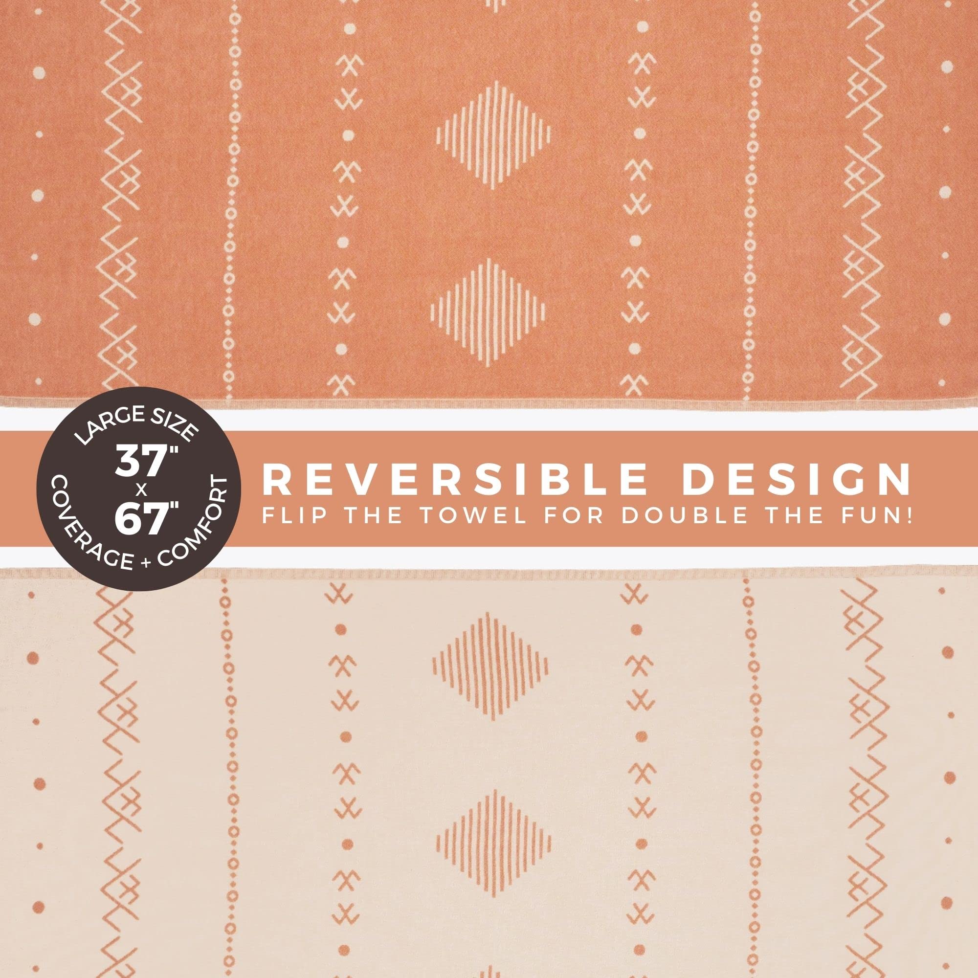 FESHKA Sand Proof Turkish Beach Towel - Oversized, Quick Dry - View #5
