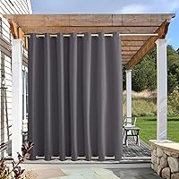 Vista 77 de NICETOWN 2 Paneles de Cortinas para Exteriores Extra Anchas Impermeables y a Prueba de Viento, Bordes Superior e Inferior con Ojales Antióxido
