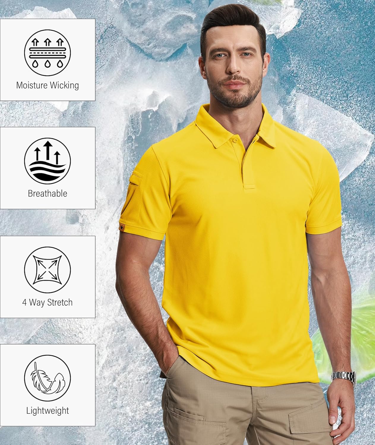ZITY 5 Pack Mens Polo Shirt Short Sleeve Sports Golf Tennis T-Shirt Moisture-Wicking Summer Shirts - Image 5