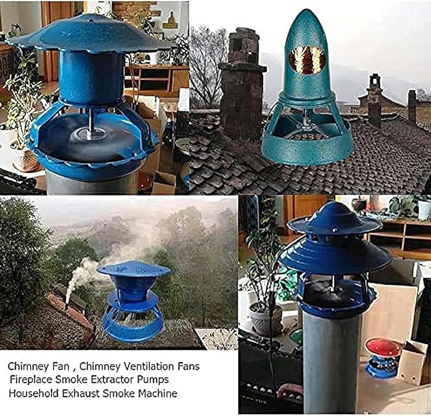 60W Induced Draft Fan for Chimney, Roof Chimney Exhaust Smoke Machine, Blower Fan for Stove Heating Extractor,13CM(Size:9CM)-Smoke Evacuator