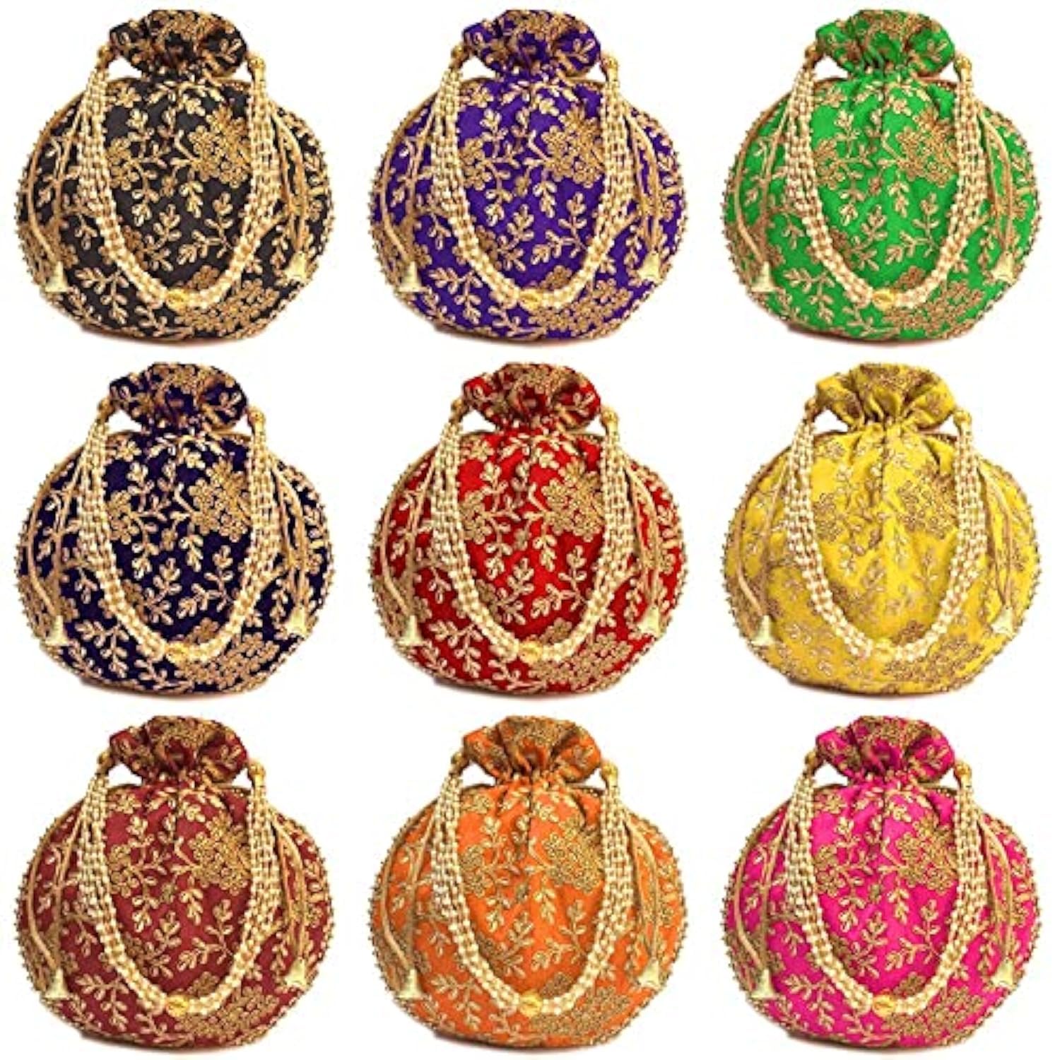 Handicrafts and jewellery Designer Women Potli Bags or Wristlets or rajasthani batwa for Wedding & Parties, Best for gifting