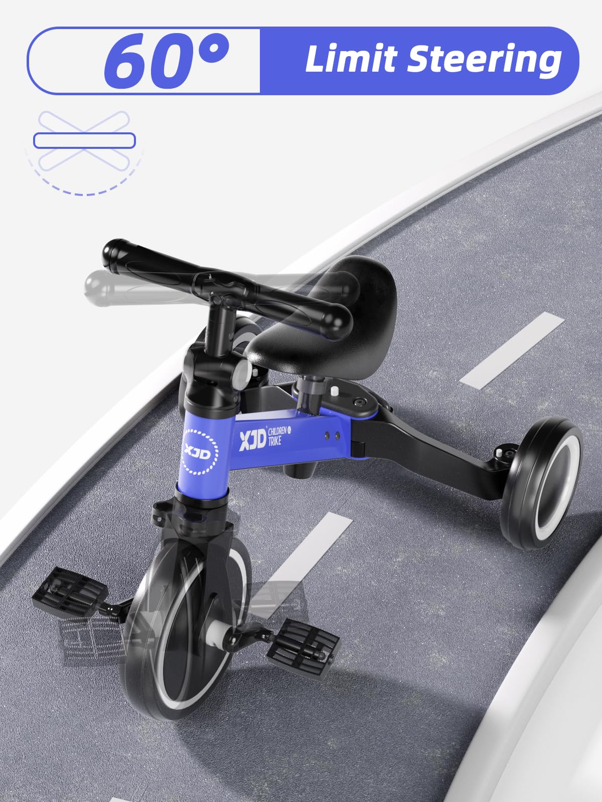 XJD 3 in 1 Laufrad Dreirad, Kinder Dreirad ab 1 Jahr, Laufräder Lauffahrrad mit verstellbarem Sitz und Lenker, Lauflernhilfe mit abnehmbares Pedal, Baby Fahrrad von 1-3 Jahren Jungen Mädchen (Blau)