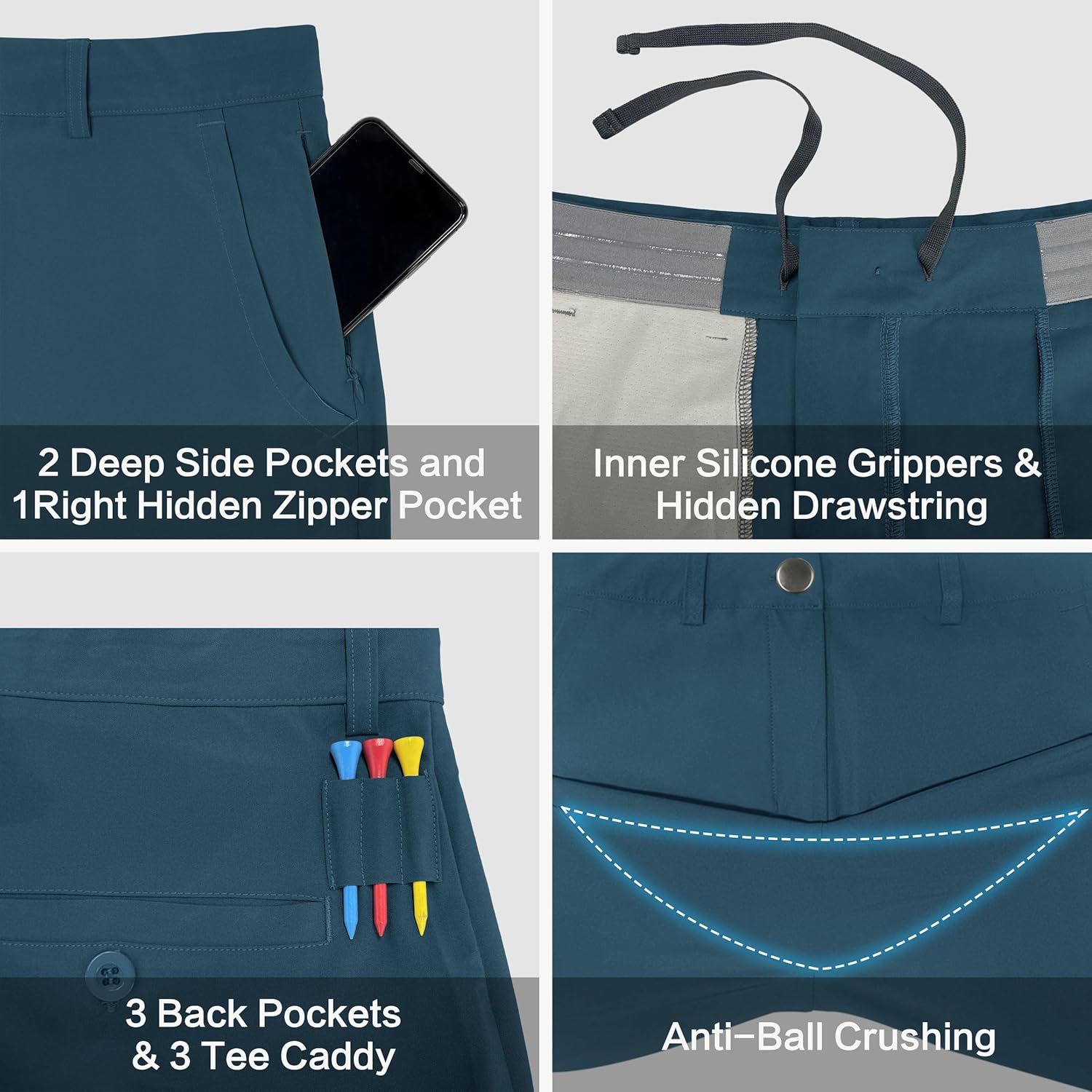 JWM Men's Golf Dress Pant Stretch - 32" Work Business Casual Comfy Trousers - Image 4