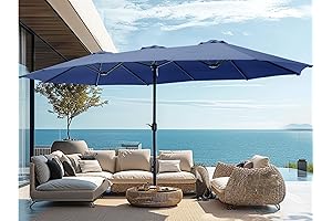 PHI VILLA 15ft Large Rectangular Umbrella for Outdoor Patio