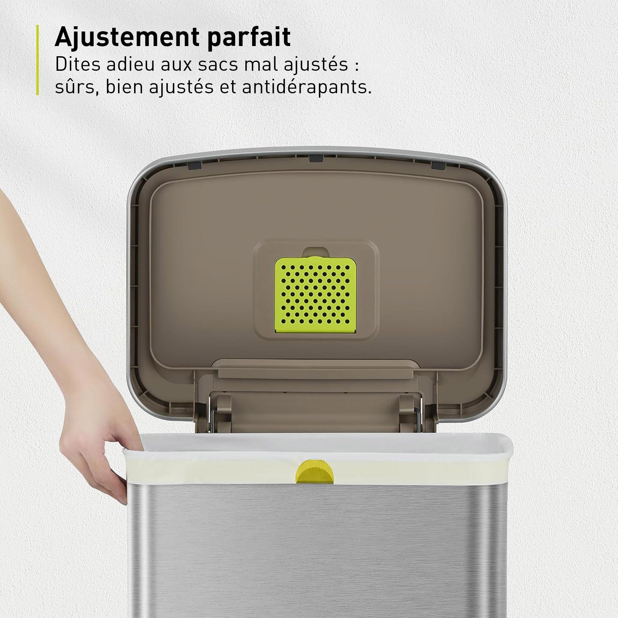 EKO Lot de 110 grands sacs poubelle extra résistants de 75 litres avec cordon de serrage pour cuisine et ménage (80 L), résistants aux fuites, code G