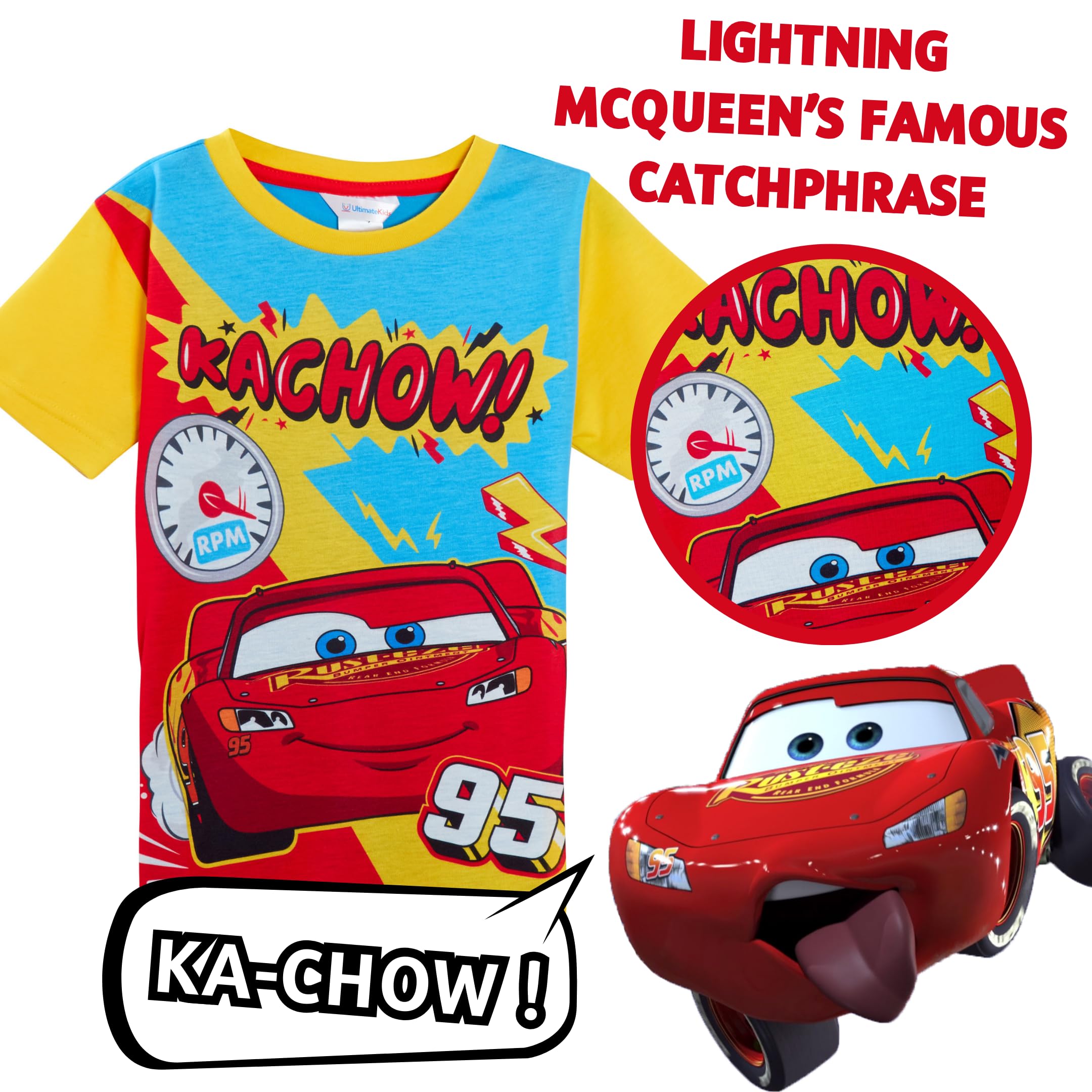 Disney Confezione da 3 Magliette Cars per Ragazzi Saetta McQueen Dress Up T-Shirt Corte estive