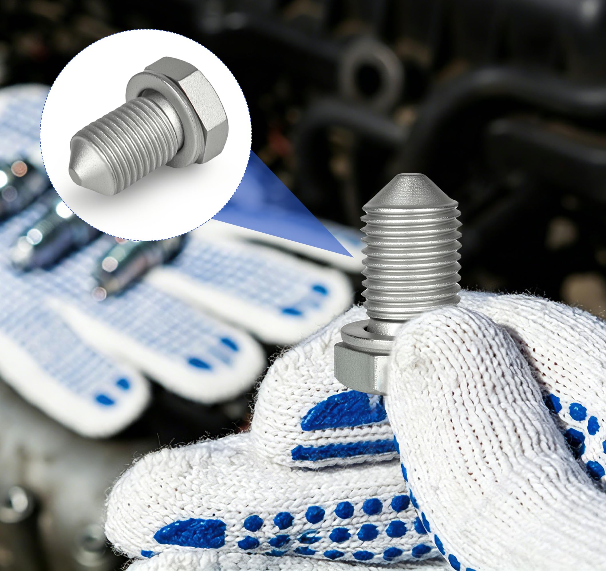 Lot de 20 bouchons de vidange d'huile - Kit d'inspection et de service avec rondelles en aluminium - Compatible avec VW, Audi, Seat, Skoda - Pour vidange d'huile et carter d'huile