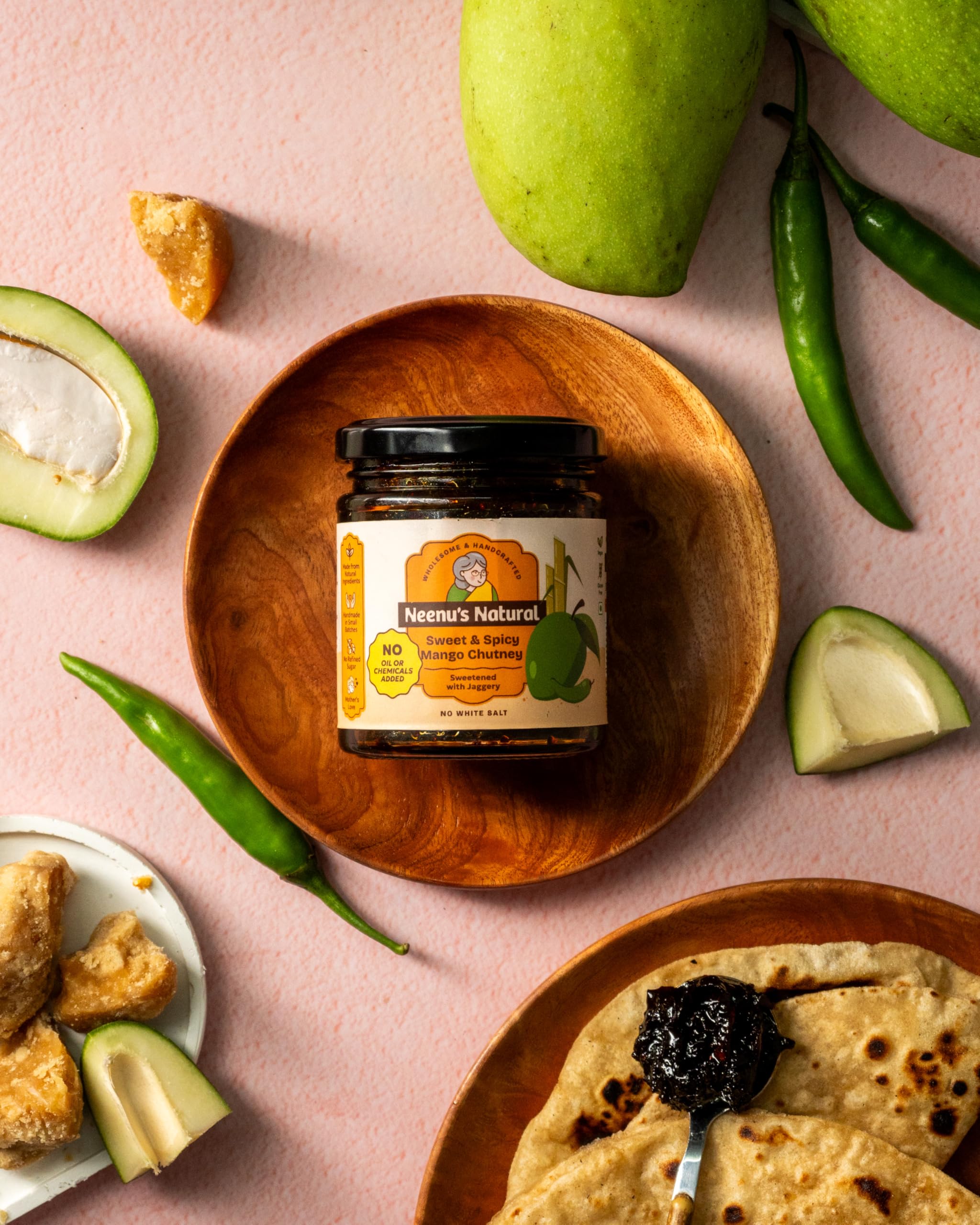Neenu's Natural Sweet and Spicy Chutney - 200gm | Traditional Indian Mango Achaar & Pickle | No-Oil | Homemade Style Sweet Mango Preserve, Chutney & UppinKai | No Preservatives - Image 5 thumbnail