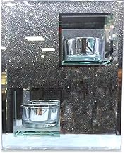 حامل شموع زجاجي أنيق بطبقتين من Next Store، مثالي لحفلات الزفاف، المناسبات، وتزيين المنزل والفوانيس، تصميم فاخر وجذاب ( مقاس صغير)