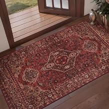 Tangsoo Oriental 2x4 Runner Washable Rugs for Entryway, Non Slip Small Rug