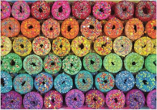 Miniatura 3 de Rompecabezas de donas arcoíris - Increíble rompecabezas de donas colorido y delicioso. Rompecabezas de donas no realmente difícil de 1000 piezas