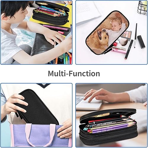 Miniatura 9 de Estuche para lápices personalizado para añadir foto, texto, logotipo, bolsa para bolígrafos, caja de lápices con cremallera de gran capacidad para