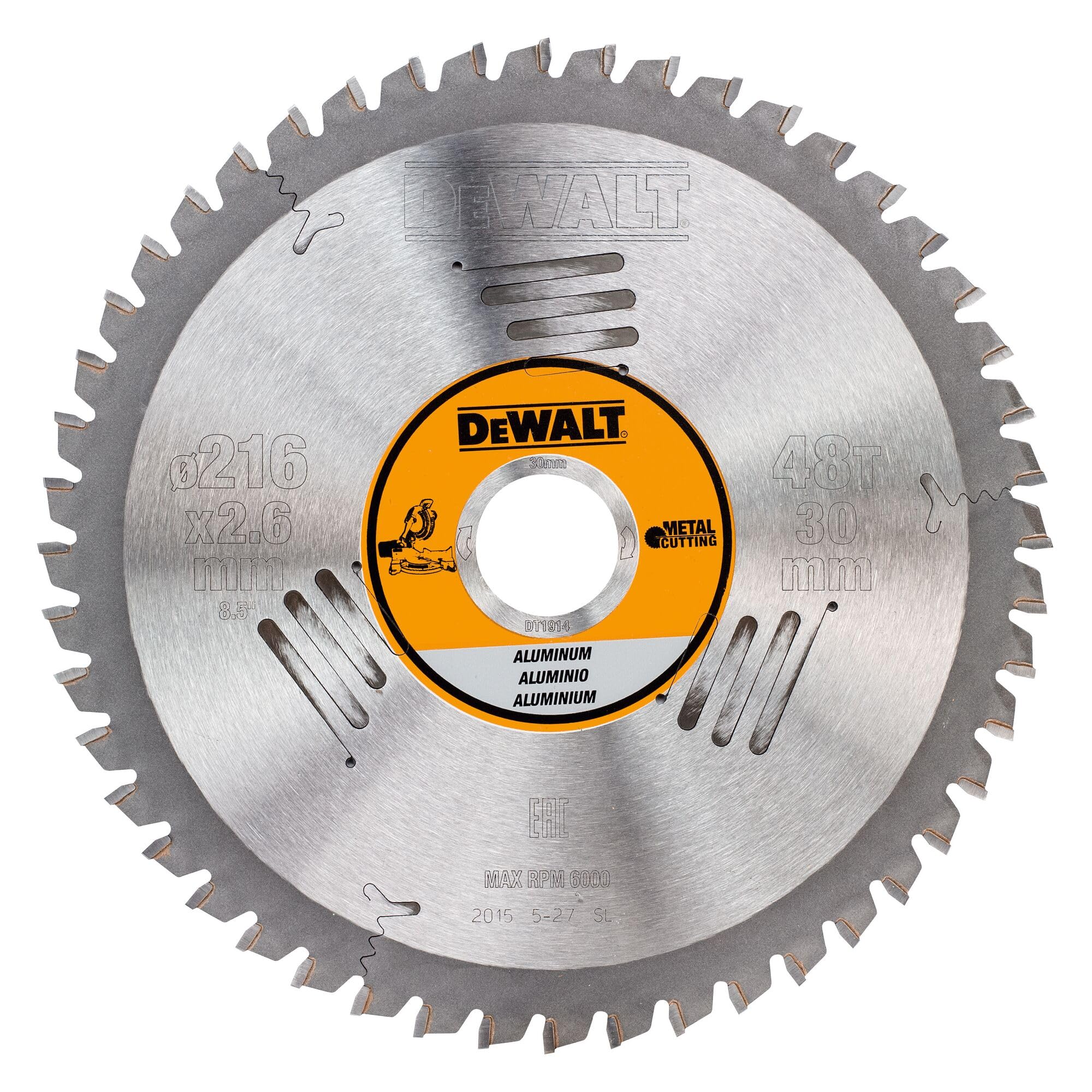 DeWalt DT1914-QZ - Hojas para Sierra Estacionarias 216 x30 x48D para Aluminium