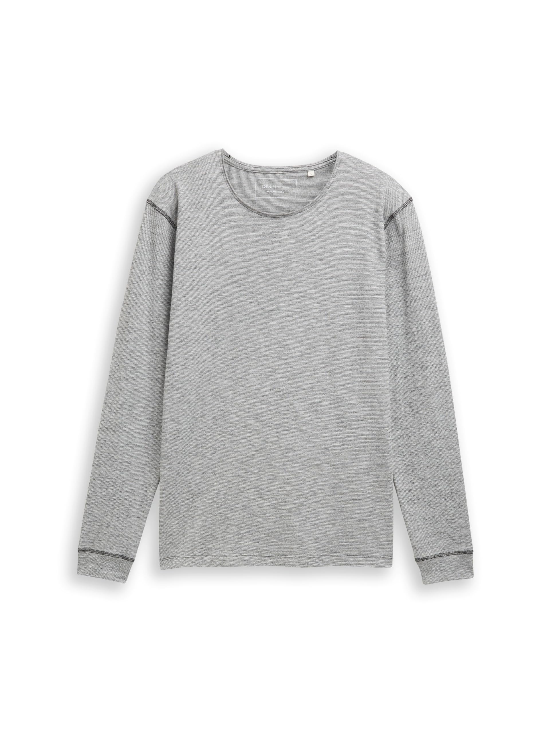 TOM TAILOR Denim Herren Langarmshirt in Melange-Optik