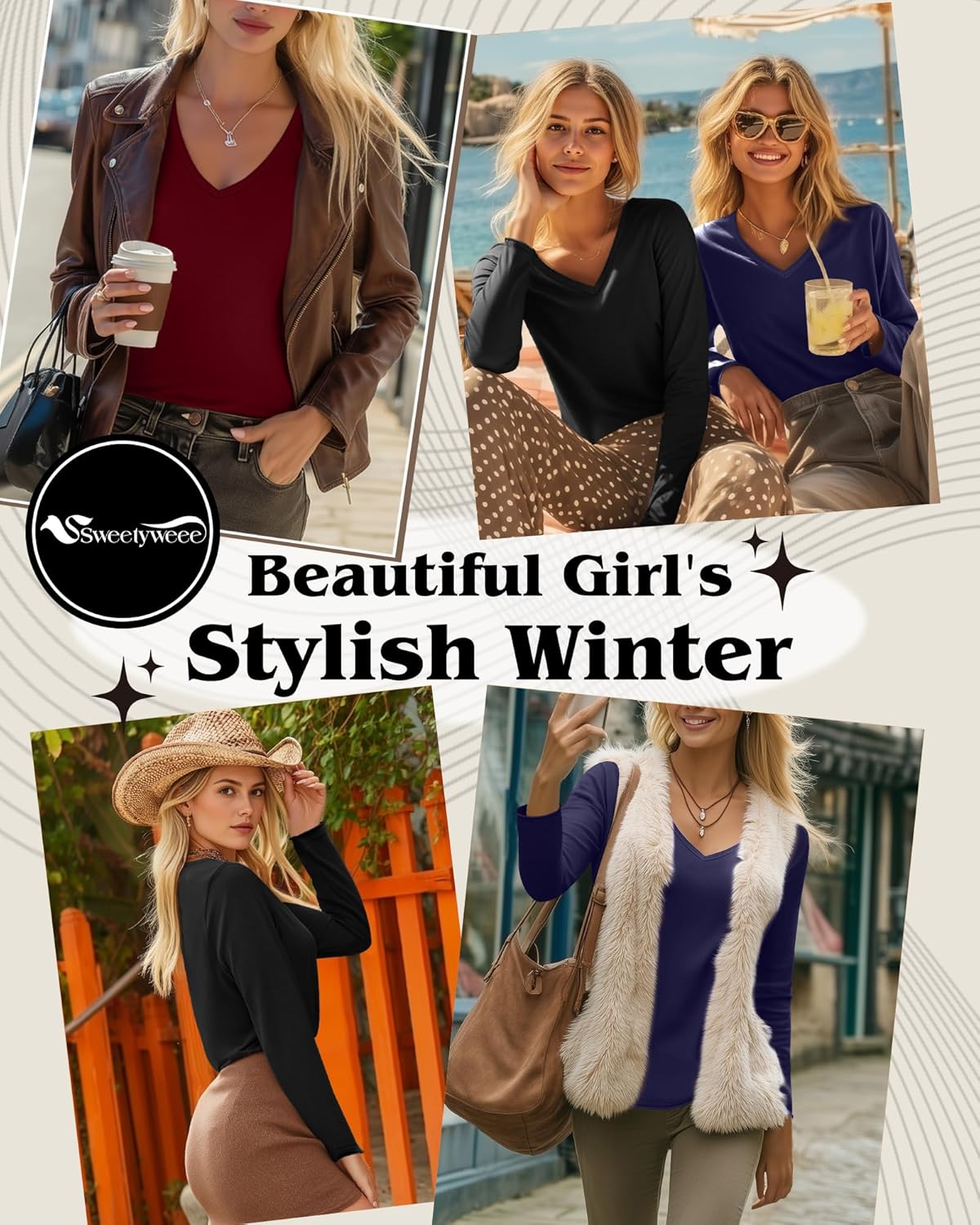 3 Pack Women's Long Sleeve Shirts Cotton V Neck Casual Tops Roll Hem Lightweight Basic Tee Soft 2026 Trendy Outfit - Image 3