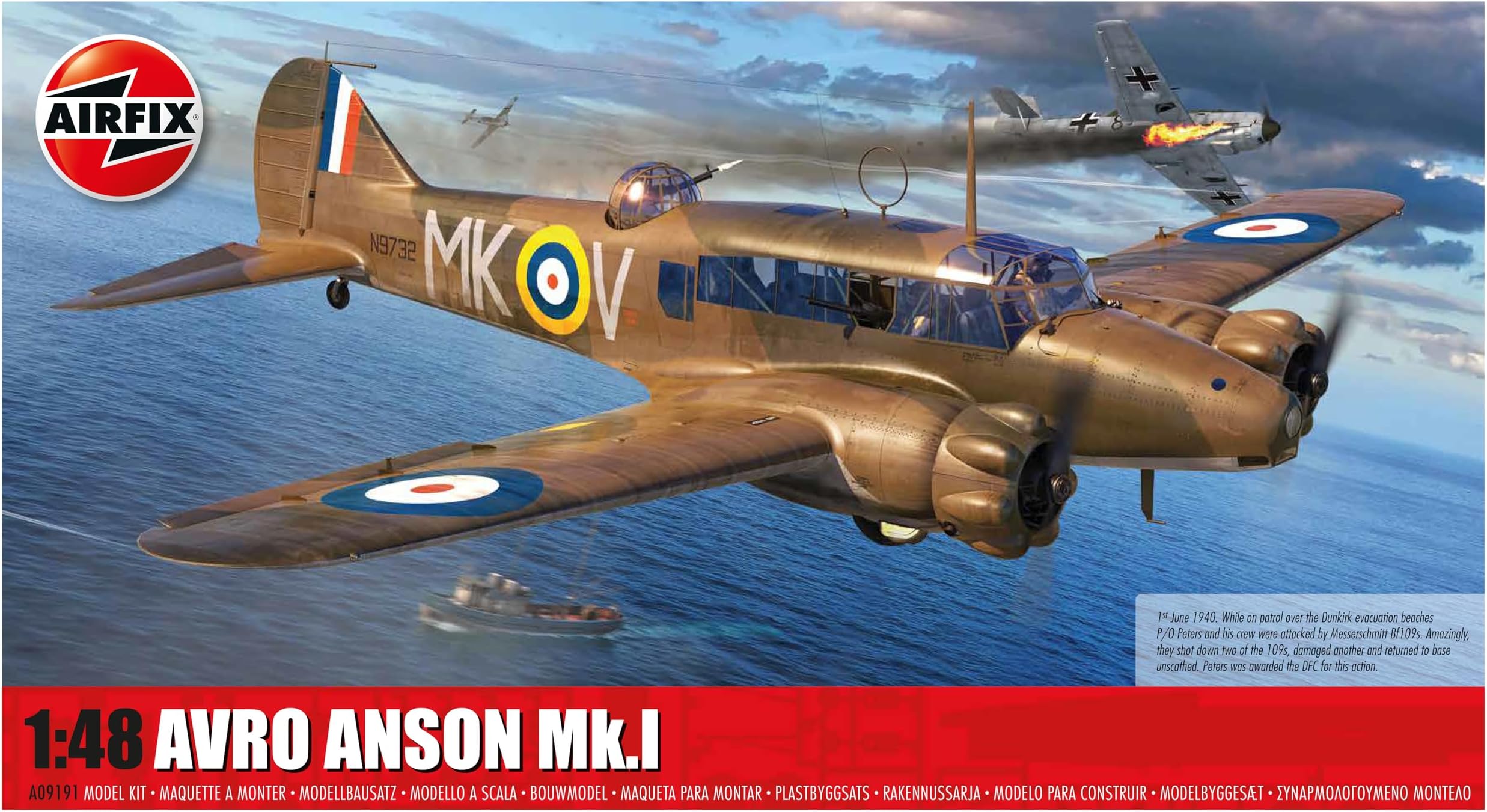 Airfix Avro Anson Mk.I. Military Aircraft. Royal Air Force, (A09191)