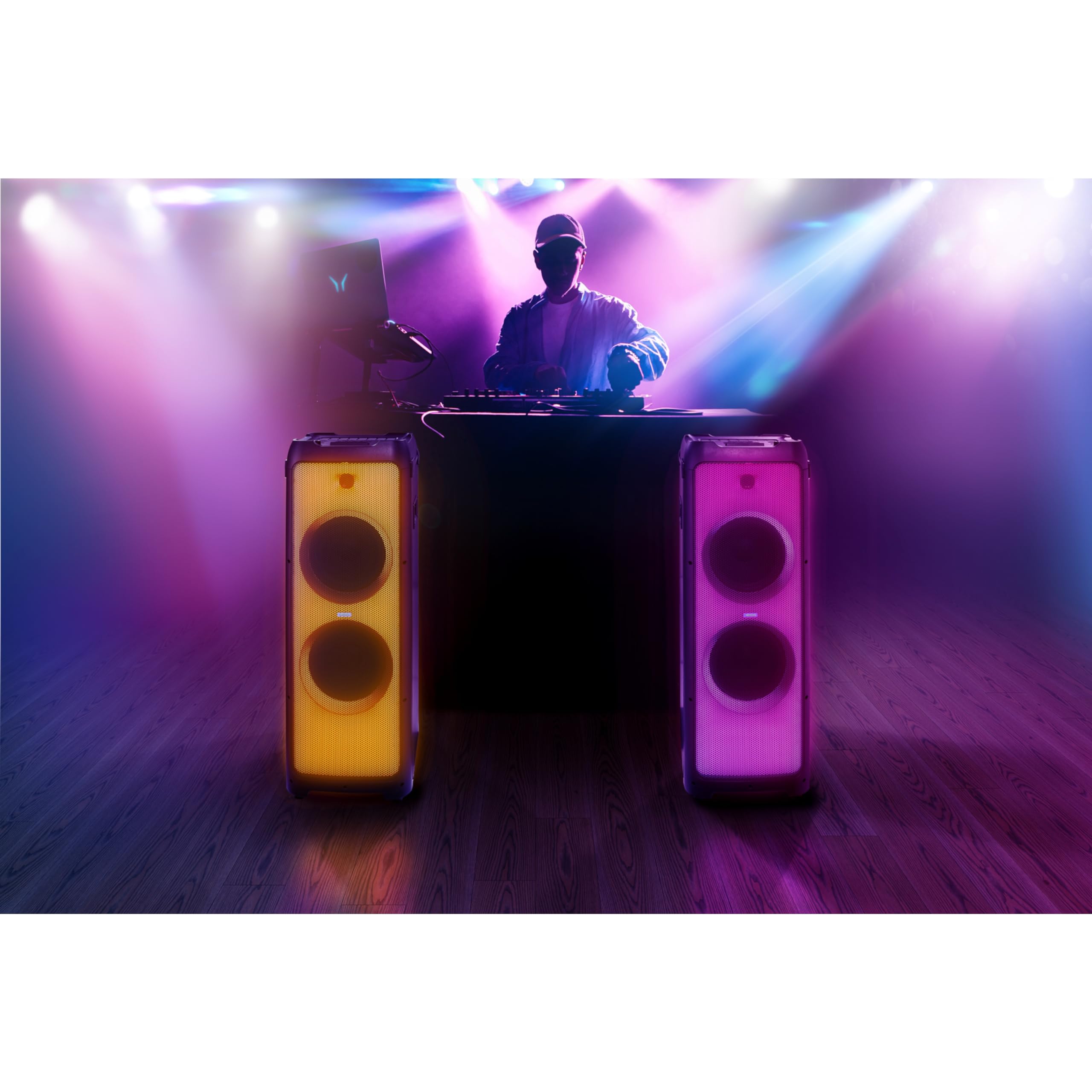MEDION X61350 Party-Soundsystem Bluetooth 2x85W 350W RMS Subwoofer Karaoke Partybox LED Lichtshow