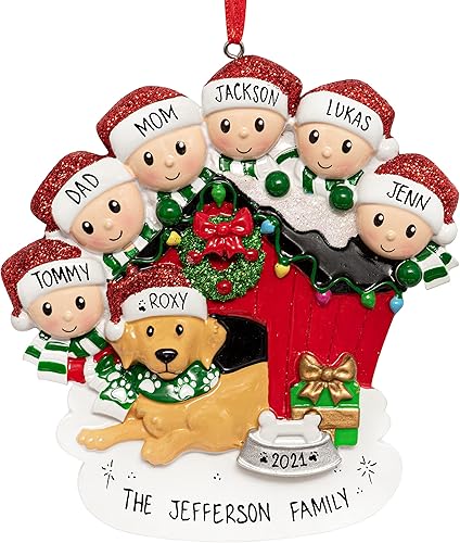 Adorno de Navidad personalizado para pareja con perro 2023  Familia de 2 con decoración de árbol de Navidad para cachorros, nuestra primera Navidad
