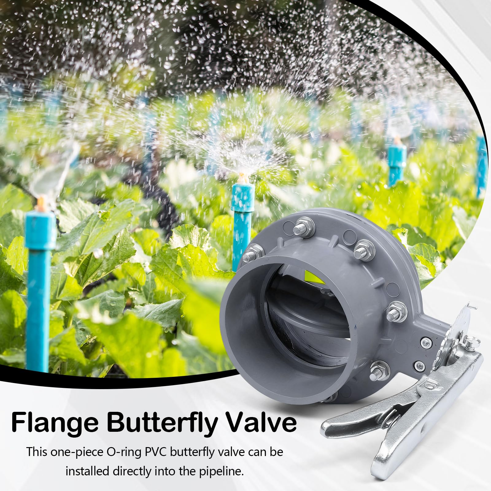 Valvola A Farfalla, DN 110 Mm In Pvc Tipo Wafer Con Maniglia In Metallo Zincato Ideale Per Impianti Di Irrigazione Orticoltura Serre Piscine E Sistemi Di Acque Reflue Valvole A Farfalla