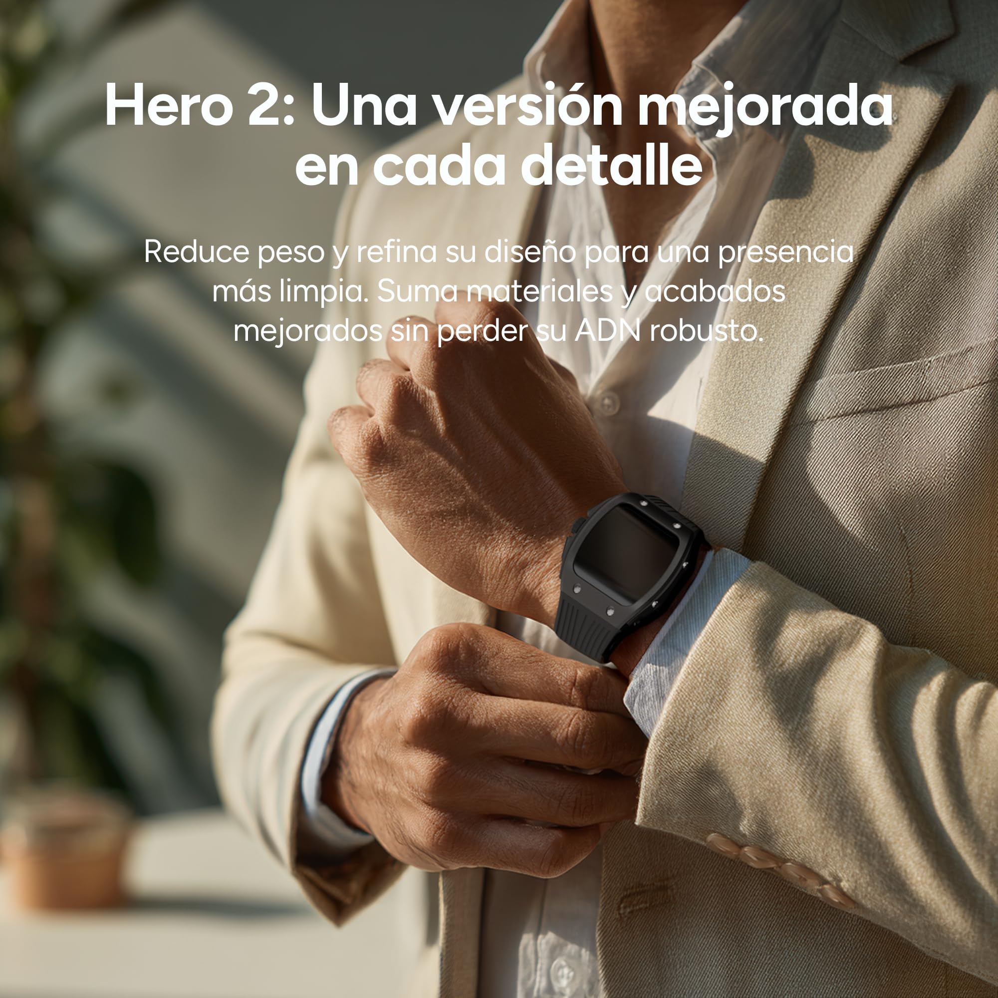 KSIX Smartwatch Hero 2 Go - Reloj Inteligente Hombre con Llamadas y Whatsapp, Pantalla Curva 1.76", Monitor de Salud, Sumergible IP68, Compatible con iPhone® y Android® - Negro