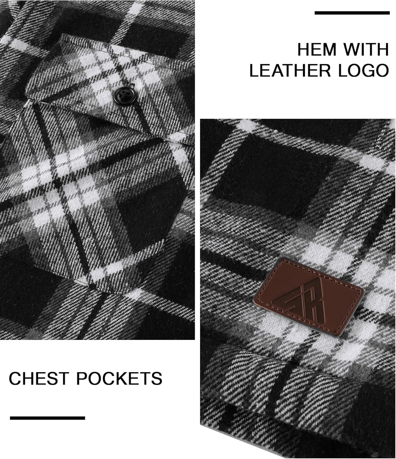 Men's Flannel Jacket Vintage Plaid Zip Up Sherpa Lined Fleece Coat Warm Winter Work Jackets with Hood - Image 4