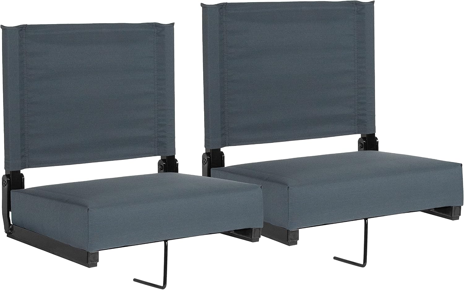 EMMA + OLIVER Set of 2 500 lb. Rated Lightweight Stadium Chair with Ultra-Padded Seat, Dark Blue