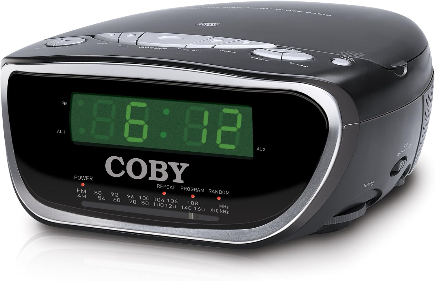 Coby CDRA147 Digital AM/FM Dual Alarm Clock Radio / CD Player Amazon