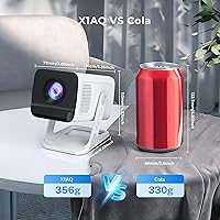 Vista 8 de Mini Portable Projector for Bedroom with WiFi and Bi-directional Bluetooth 1080P 4K Support Smart Android 14 OS Auto Keystone Compatible with