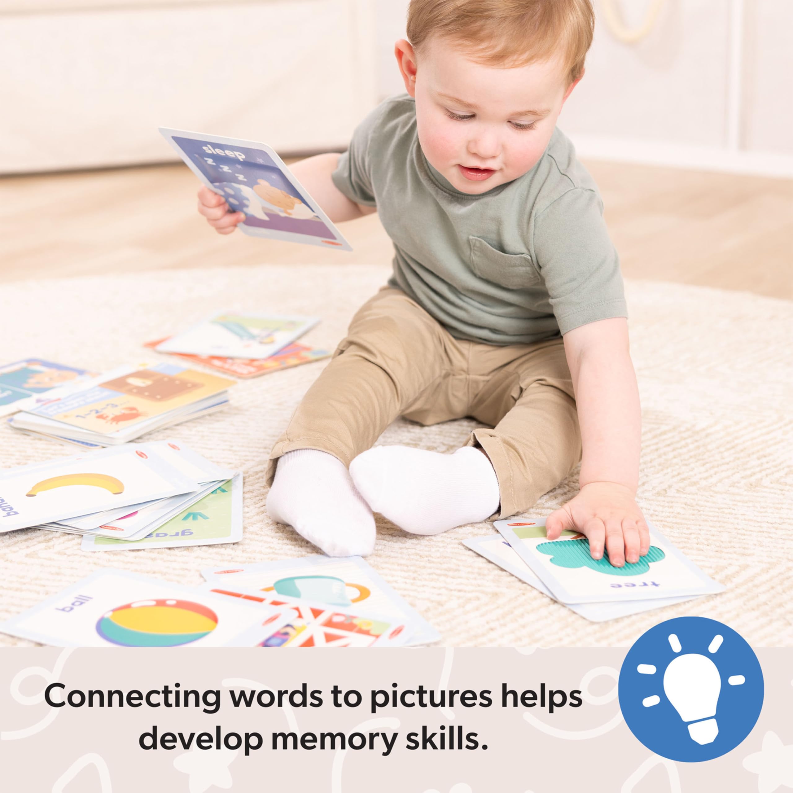 Melissa & Doug® Ms. Rachel™ First Words - Flashcard sensoriali, giocattolo educativo per bambini e bambine