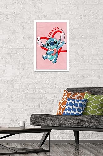 Miniatura 2 de Trends International Disney Lilo and Stitch - Póster de pared de corazones, 22.4 pulgadas de largo x 14.7 pulgadas, versión enmarcada en blanco