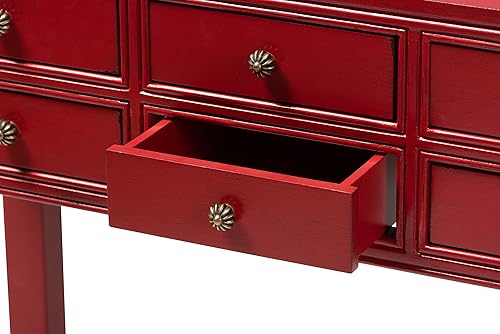 Miniatura 9 de Baxton Studio Framboise - Mesa consola, color rojo