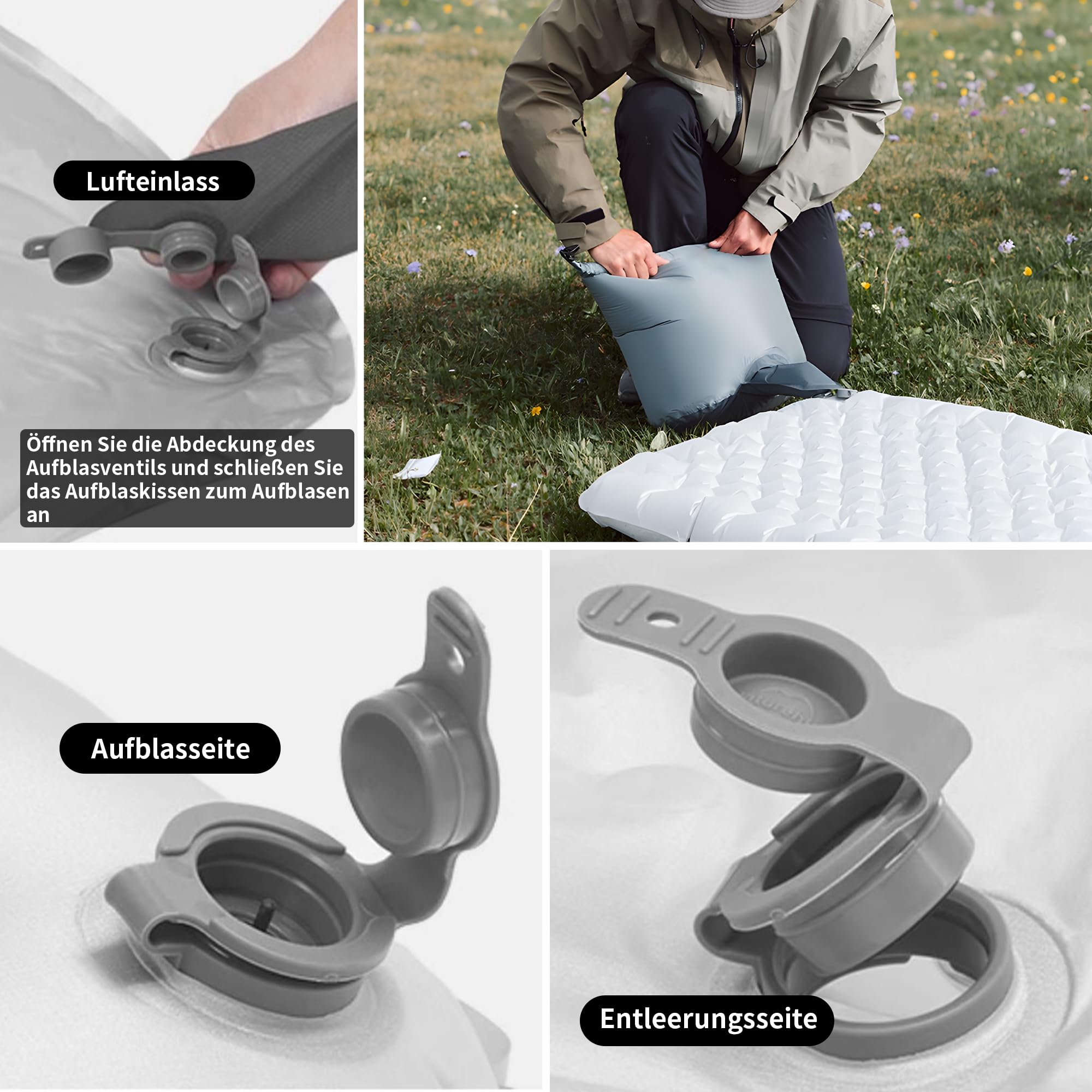 TENPLAY 7.2R Isomatte, 12cm Dicke Aufblasbare Isolierklimmatte bis -29°C, Ultraleicht mit Aluminiumschicht für 4-Jahreszeiten, Inkl. Pumpsack, Für Trekking, Wandern & Camping