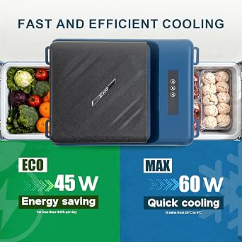 KI9,9L Compressor Car Refrigerator, Portable Camping Fridge DC 12v/24v Freezer for picnic, road trips and truck,20℃ to 20℃ [Energy Class B]