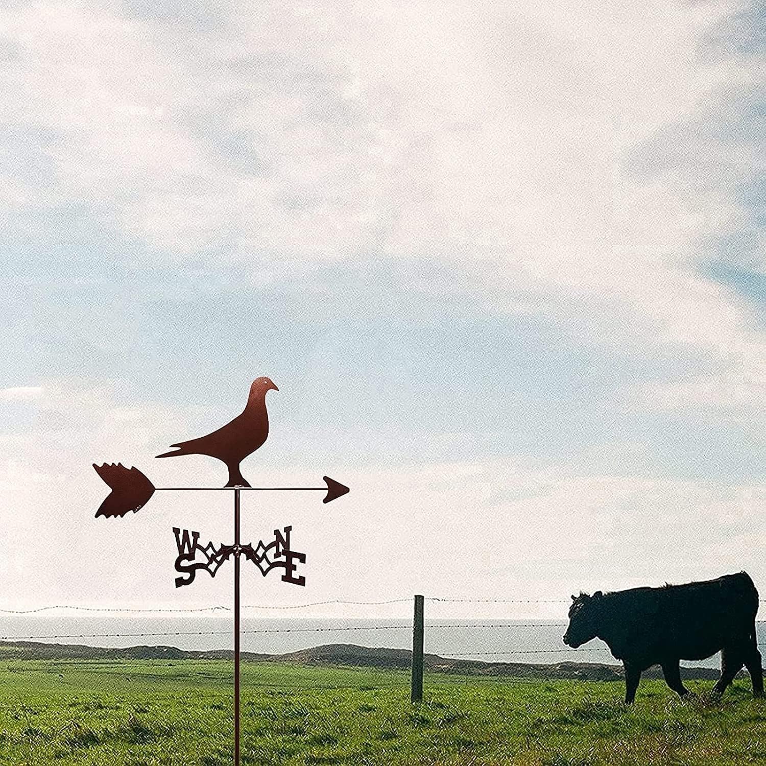 動物風見鶏ガーデンステーク、鳩、フクロウ、ワシの風向指示器付き。パティオ、庭の装飾、装飾、使いやすい。