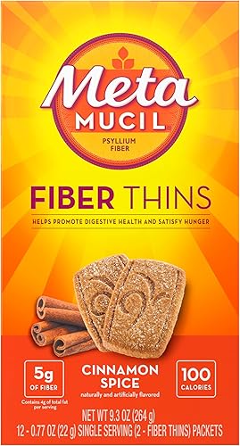 Miniatura 5 de Metamucil Fiber Thins, aperitivo de suplemento diario de fibra, polvo de cáscara de psyllium, 0.18 oz de fibra por porción, apoya la salud digestiva