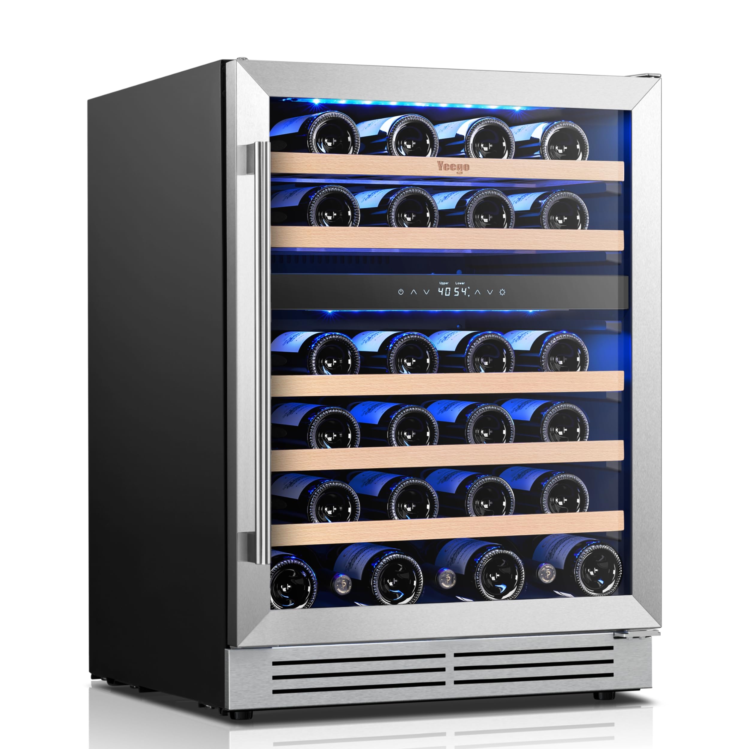 Yeego 24 Inch Dual Zone Wine Cooler for 52 Bottle