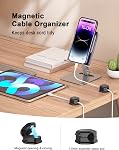 8 Organisateur de cordons - Porte-cords pour kiosque de nuit - Câblodistributeurs - Support de cordon, Organisateur de cordon magnétique, pour bureau, Table de chevet, Chargeur de téléphone, Ordinateur, Maison, Bureau, Voiture