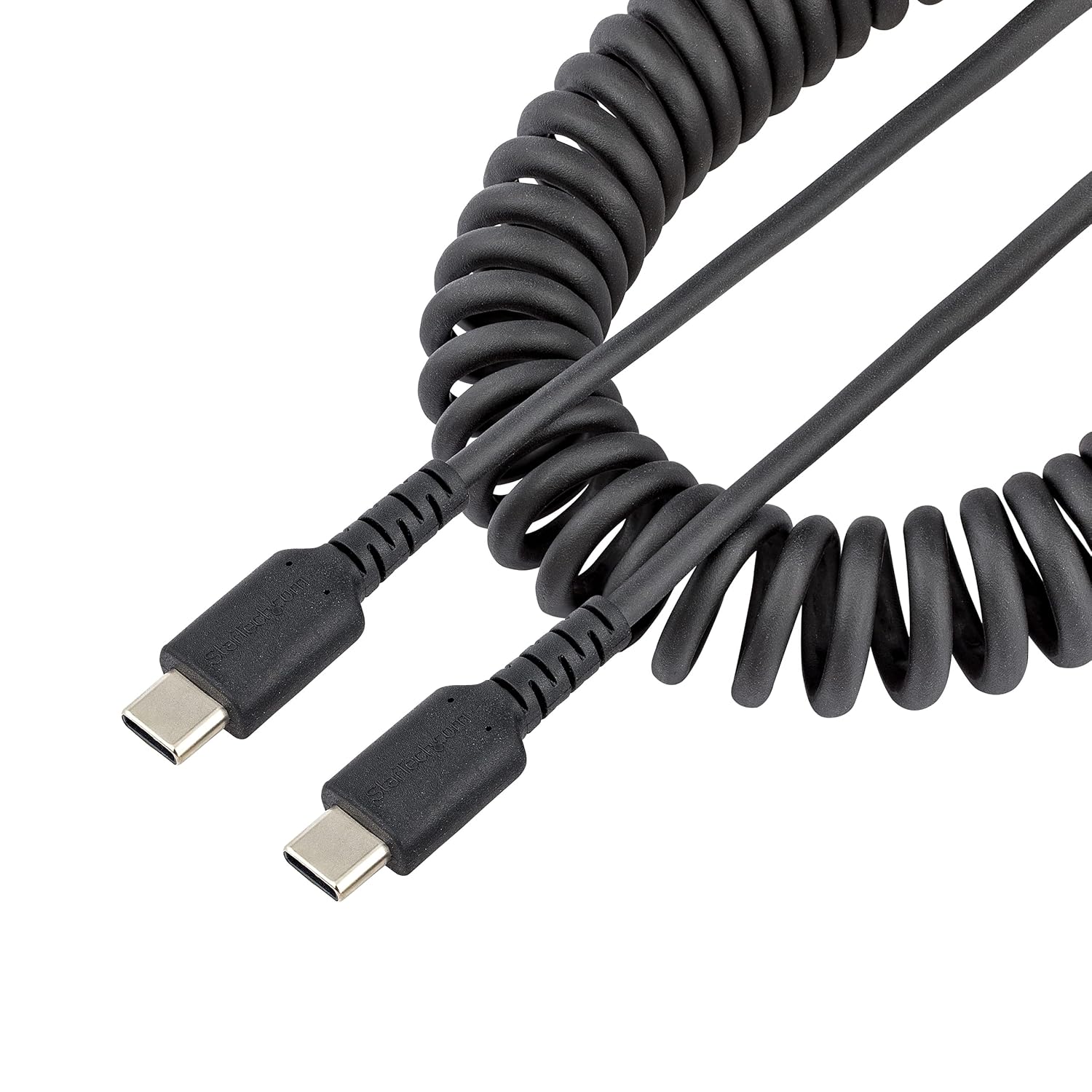 StarTech.com 1ft (30cm) USB C Charging Cable Right Angle - 60W PD 3A - Heavy Duty Fast Charge USB-C Cable - USB 2.0 Type-C - Rugged Aramid Fiber - USB Charging Cord (R2CCR-30C-USB-CABLE)