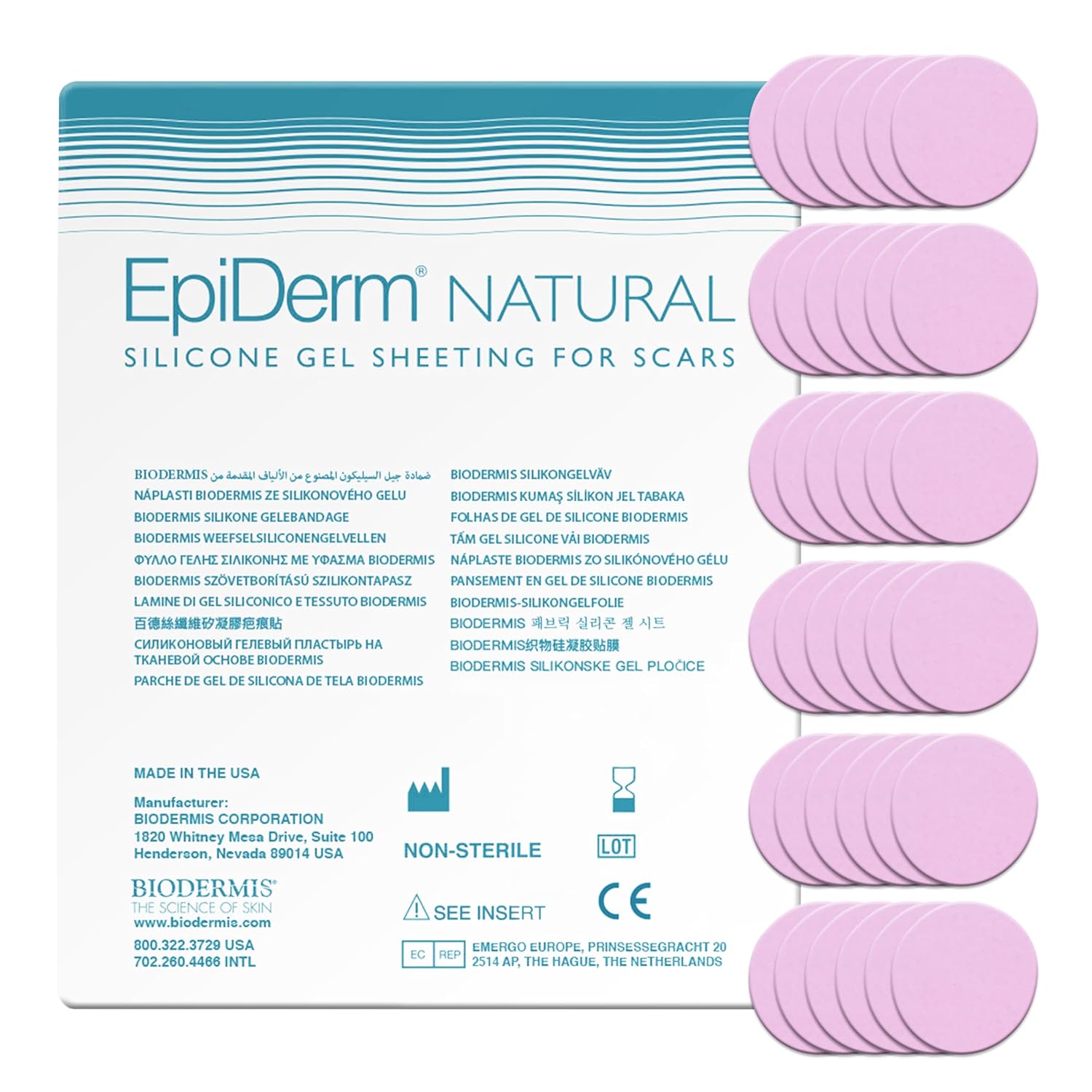 Epi-Derm Epi-Tab Circles: Patches de Silicone Reutilizáveis para Cicatrizes Pequenas - Cuidados Profissionais com 6 ou 30 Unidades