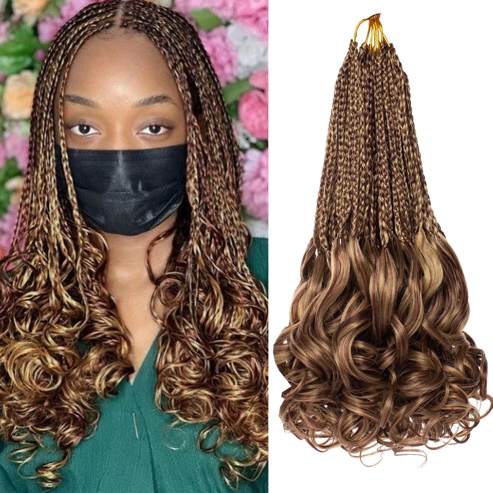 Amazon.com : RuiYok French Curl Crochet Braids 14 Inch 9  display picture 1