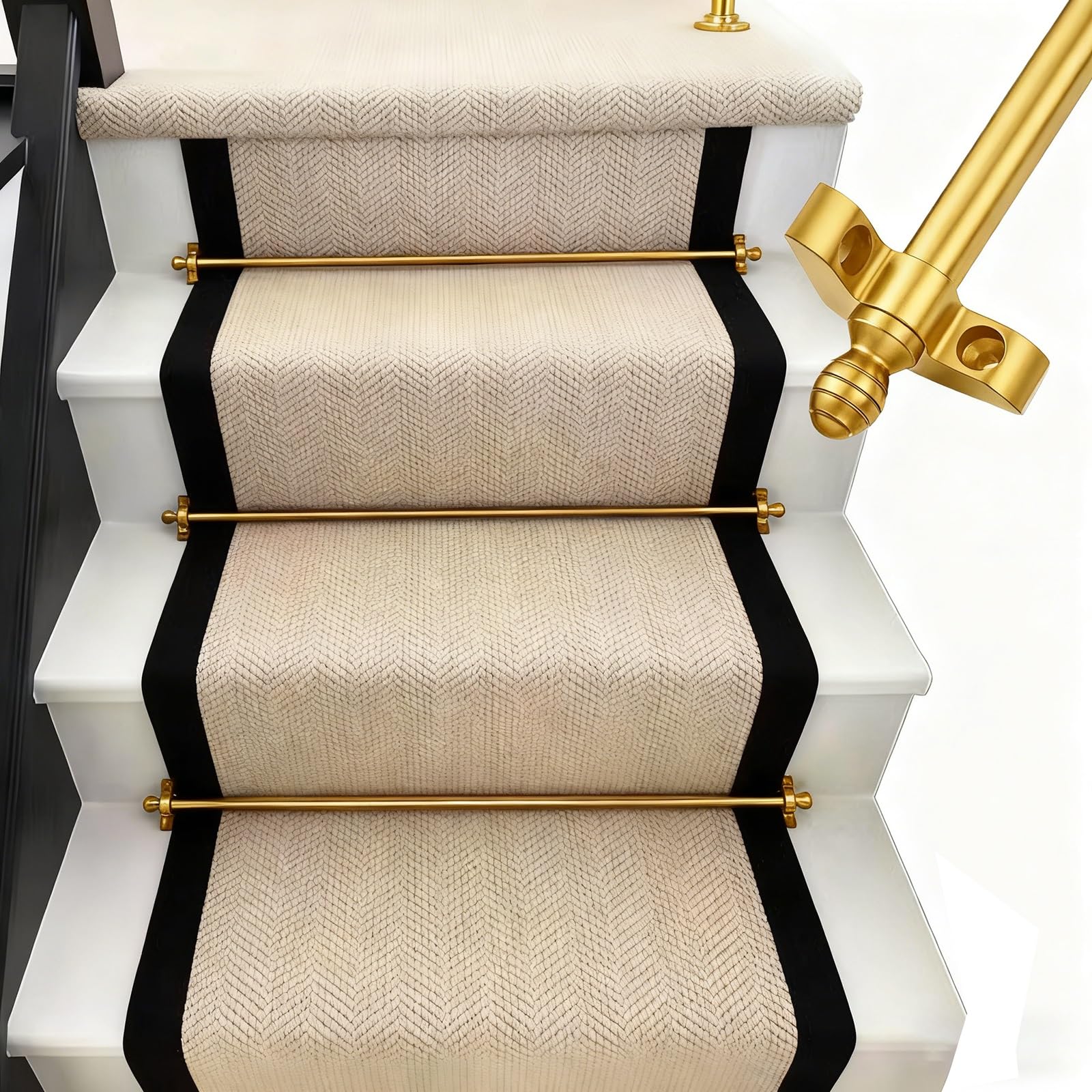 Barras de escalera decorativas que aportan elegancia y sujeción metálica en pack de 15 unidades