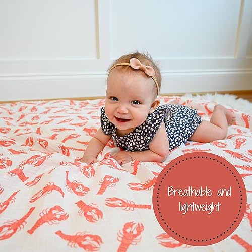 Miniatura 54 de LollyBanks Manta de envolver, 100% muselina de algodón para niños y niñas, grande de 47 x 47 pulgadas, manta de bebé suave y transpirable, artículos