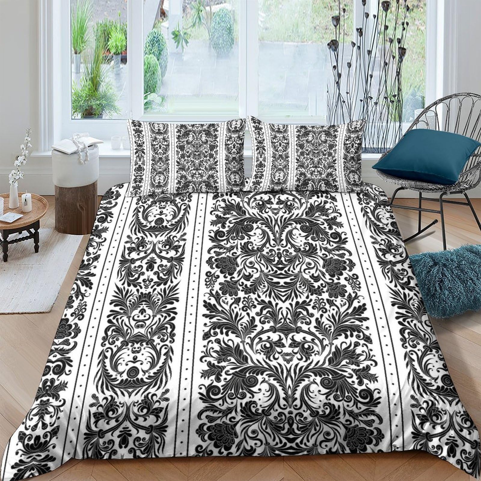 Unrxjzlvm Style-5 Baroque Damask Bedding 3D Print Microfiber Students Teens